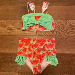 Mia Bella Girls Watermelon swimsuit. Size 7/8.